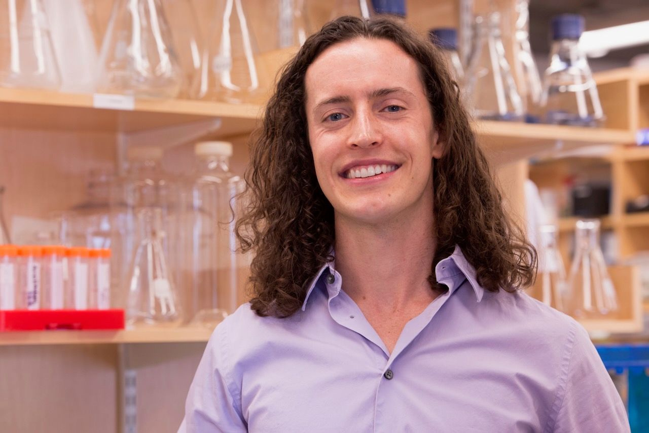 Brendon Smith at postdoc lab bench at Harvard