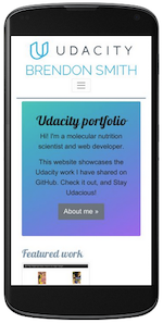 Udacity portfolio website screenshot