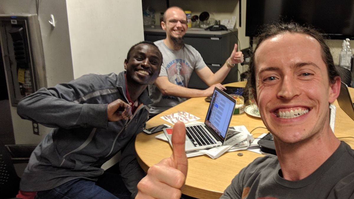 Brendon Smith with some fellow coders at a Udacity meetup